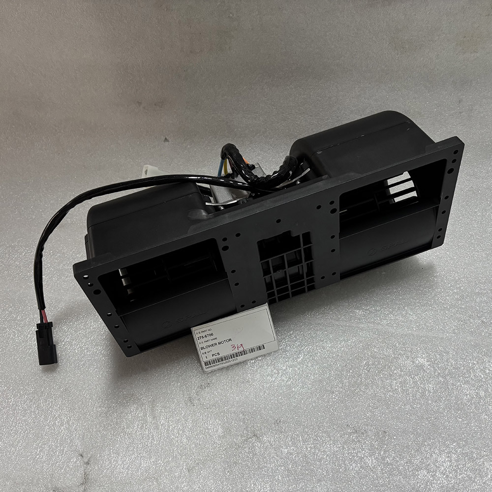 Close-up shot showing part number 275-6706 label on CAT blower motor housing