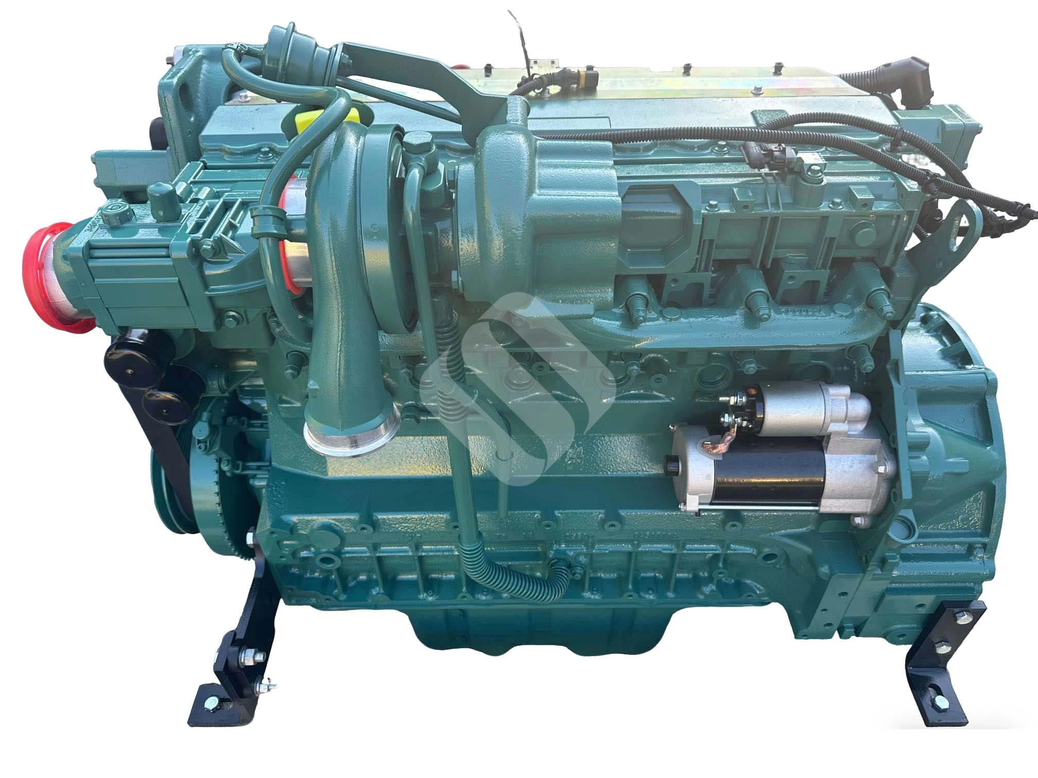 Volvo D6E EAE3 Diesel Engine 5.7L 6-Cylinder Turbocharged Industrial Motor Volvo-D6E-engine-rear-view-flywheel-and-housing-detail