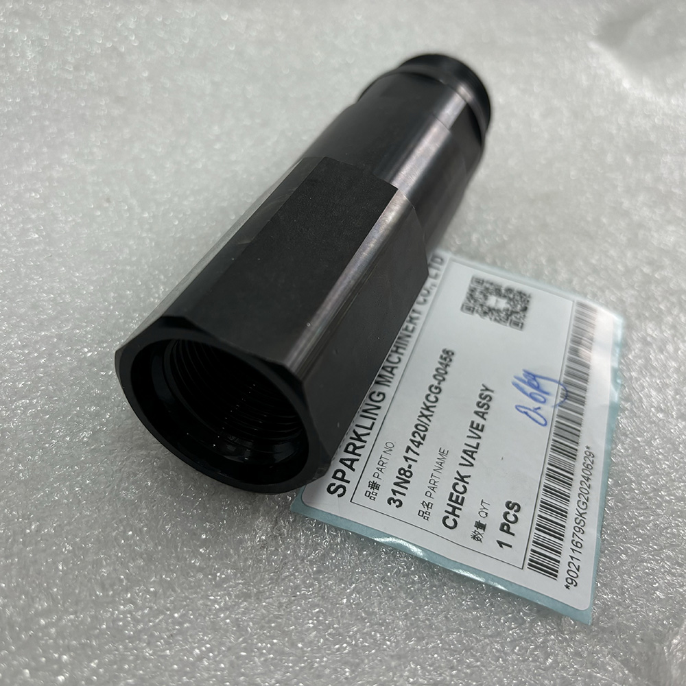 Hyundai 31N8-17420 check valve, XKCG-00456 valve, Hyundai R300LC-9 hydraulic valve, main control valve check valve, Hyundai excavator check valve, R300LC-9 spare parts, Hyundai OEM hydraulic valve