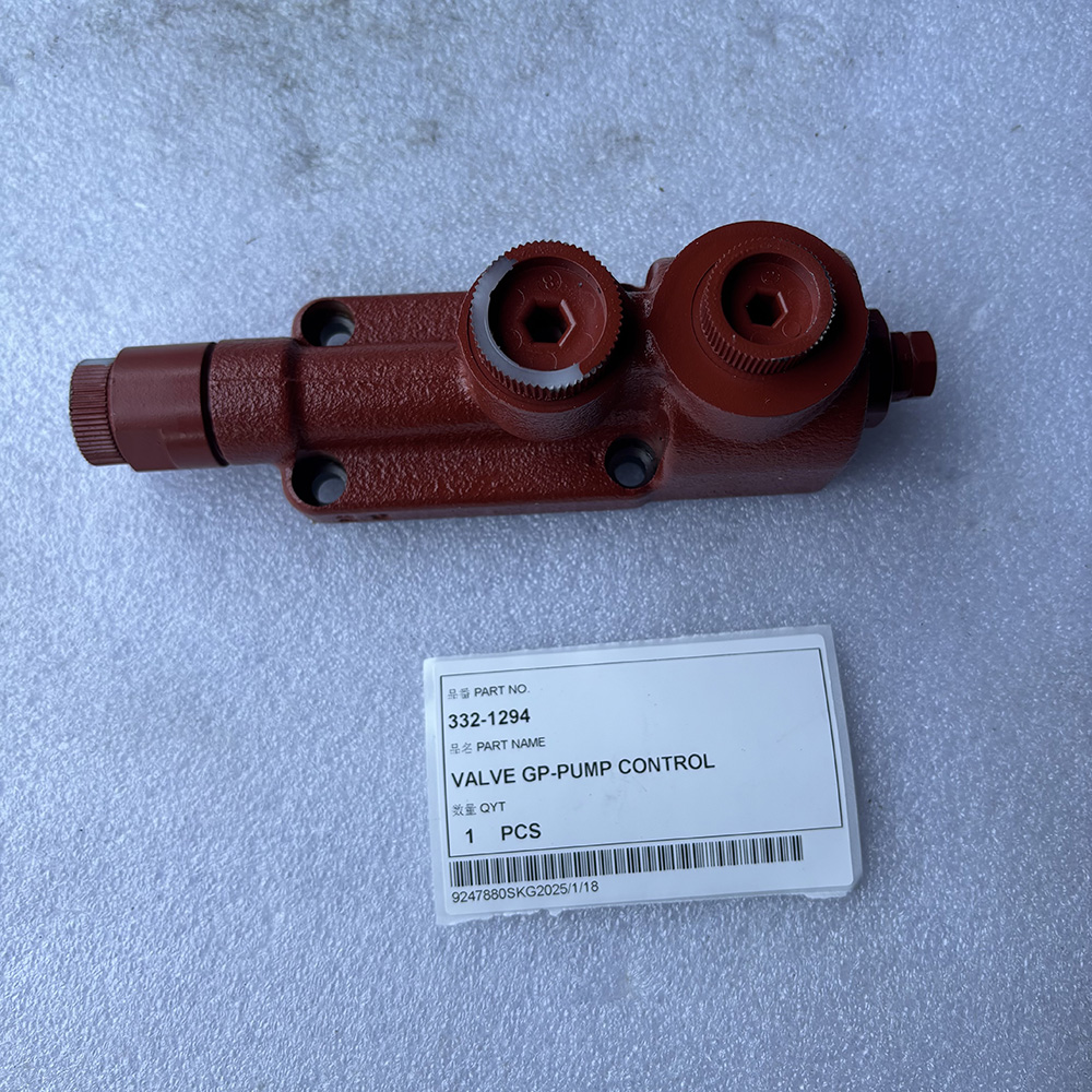 Caterpillar 332-1294, CA3321294, 3321294 valve, CAT pump control valve, CAT 305D CR valve, 304C CR hydraulic parts, 305E mini excavator control valve, CAT mini excavator hydraulic valve, pump valve group CAT