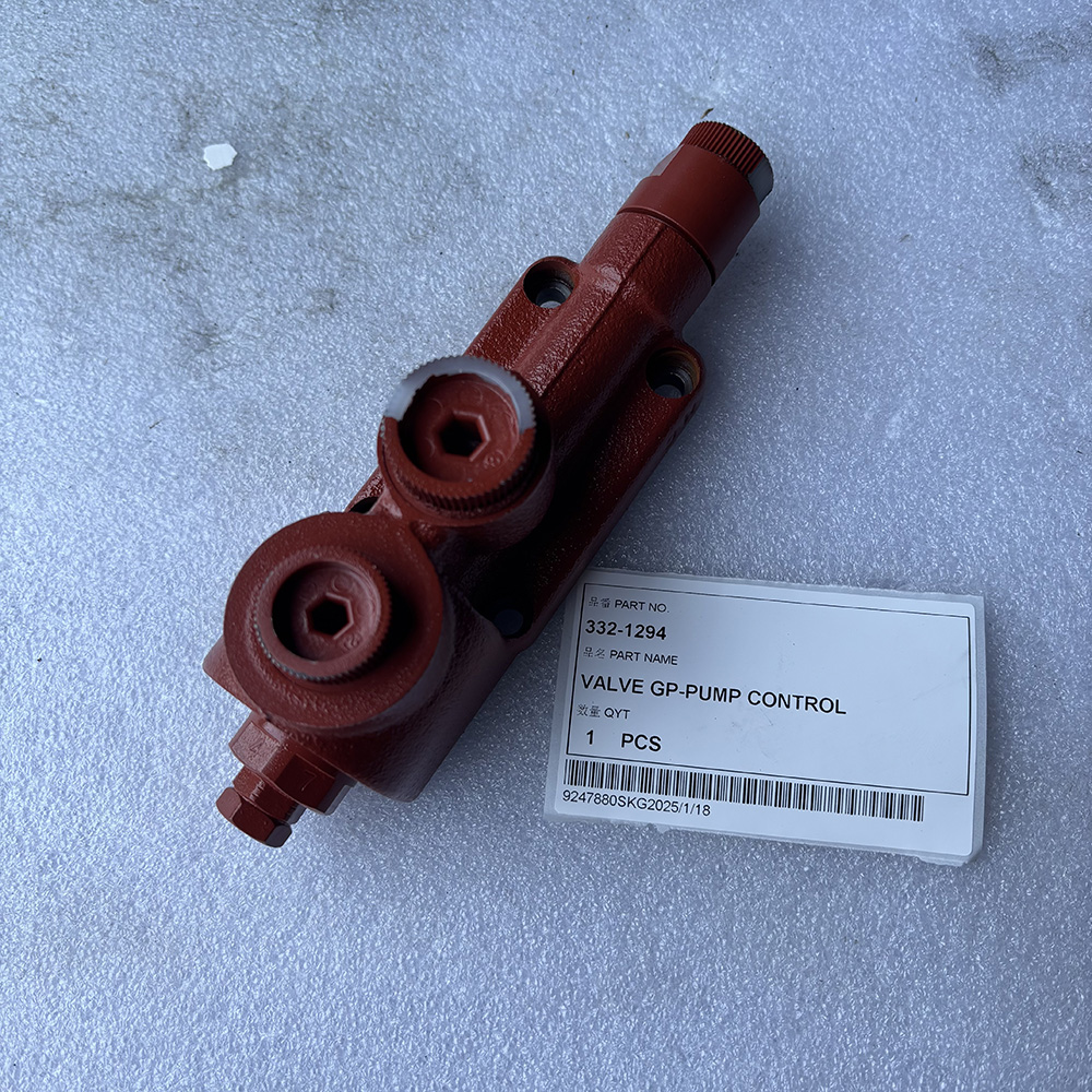 Caterpillar 332-1294, CA3321294, 3321294 valve, CAT pump control valve, CAT 305D CR valve, 304C CR hydraulic parts, 305E mini excavator control valve, CAT mini excavator hydraulic valve, pump valve group CAT