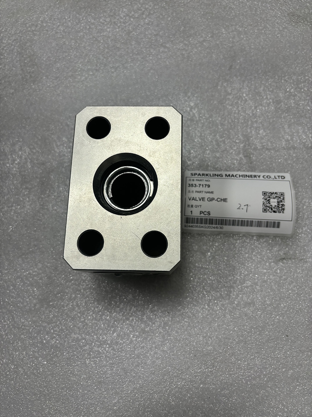 VALVE GP-CHECK, 353‑7179, 3537179, Cat wheel loader valve, Caterpillar hydraulic check valve, Cat 982 XE parts, Cat 982M valve, Cat 980 valve, D10T2 tractor valve, Caterpillar OEM valve, aftermarket Cat valve.