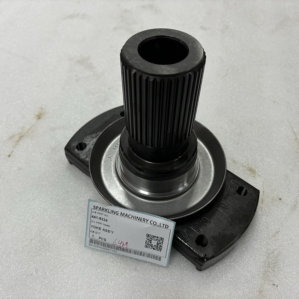 Caterpillar 441-9224, CA4419224, 4419224 transfer yoke, CAT gear yoke assy, CAT 773E parts, 775F transfer components, D10R drivetrain parts, Caterpillar yoke assembly, CAT transfer gear repair
