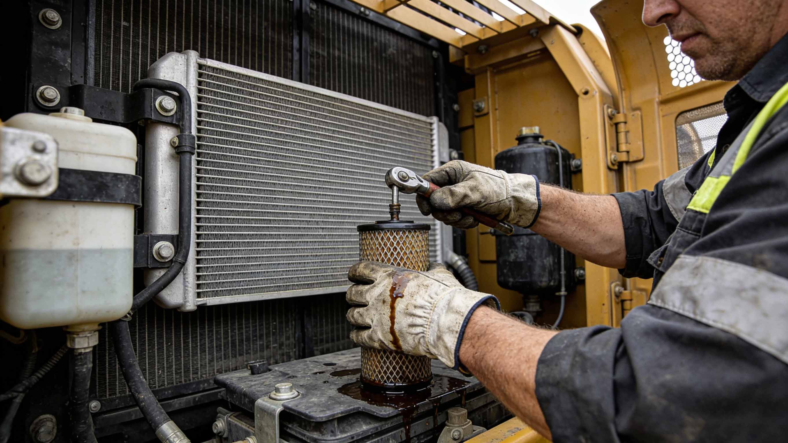 Clean a Excavator Diesel Fuel Filter