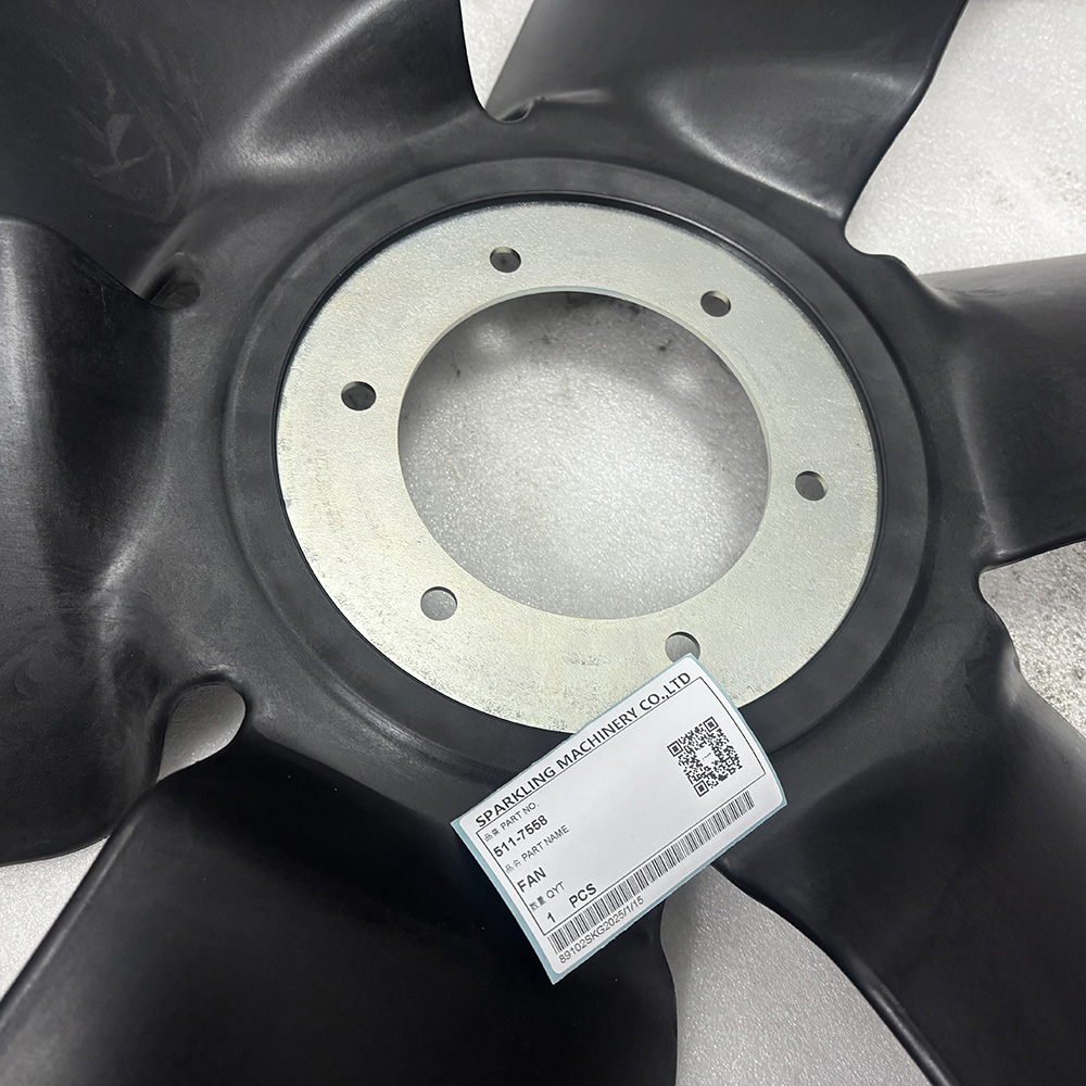 Caterpillar spider fan assembly, CA5117558 fan, 511-7558 CAT fan, CAT MH3250 cooling fan, 6-blade fan spider, material handler fan parts, CAT cooling system parts, MH3250 fan assembly, Caterpillar radiator fan