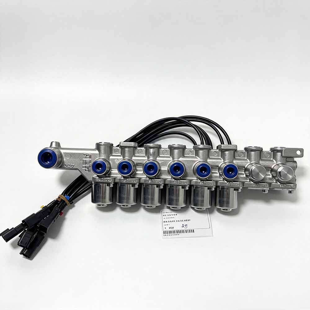 Komatsu-PC220-7-replacement-solenoid-20Y6031212-spool-and-connector-close-up