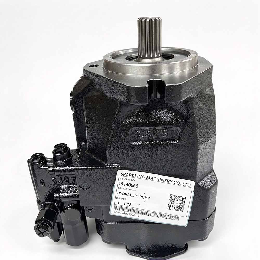 Volvo-A25G-replacement-hydraulic-pump-15140666-drive-spline-close-up