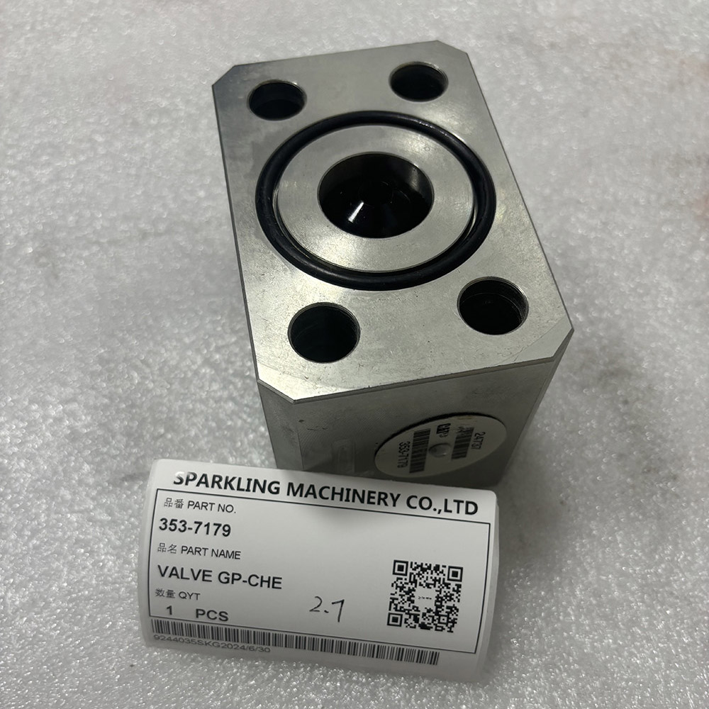 VALVE GP-CHECK, 353‑7179, 3537179, Cat wheel loader valve, Caterpillar hydraulic check valve, Cat 982 XE parts, Cat 982M valve, Cat 980 valve, D10T2 tractor valve, Caterpillar OEM valve, aftermarket Cat valve_