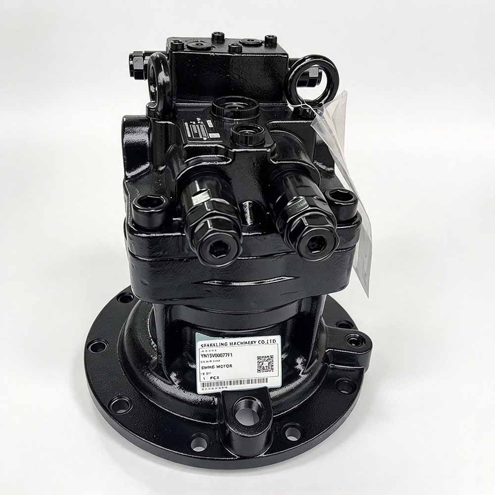 Kobelco-SK200-8-replacement-swing-motor-YN15V00077F1-drive-shaft-close-up