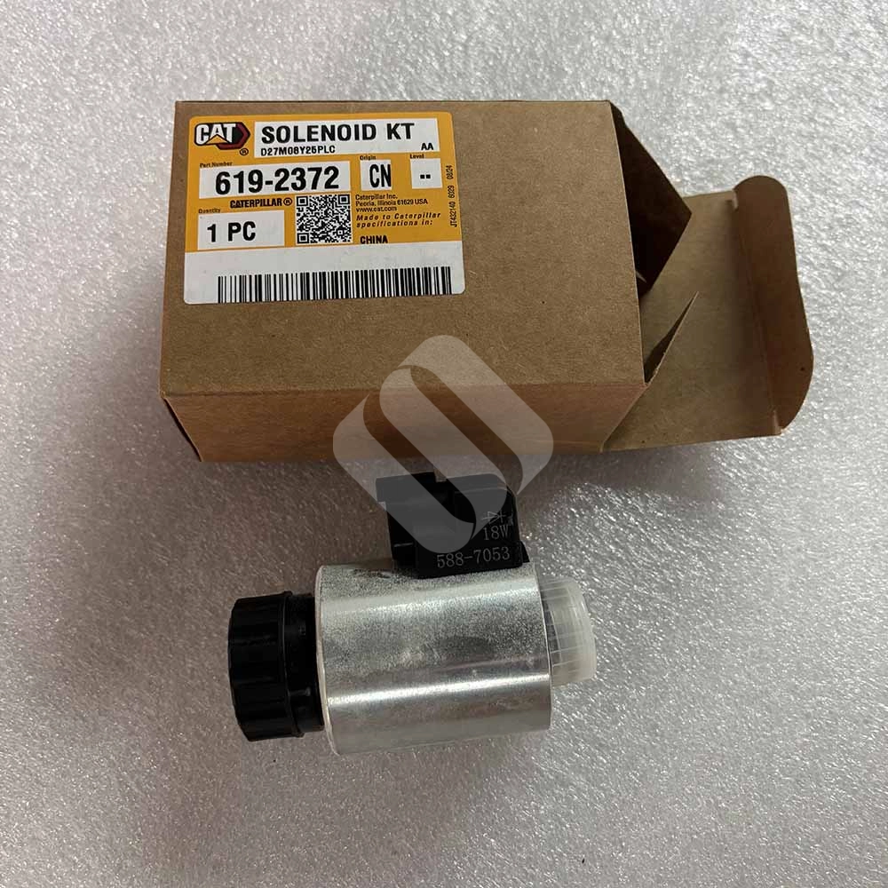 619-2372 Solenoid KT for CAT Engine C4.4 3054C Backhoe Loaders 414E 415 424 427F2 619-2372 fuel shutoff solenoid for Caterpillar C4.4 and 3054C engine