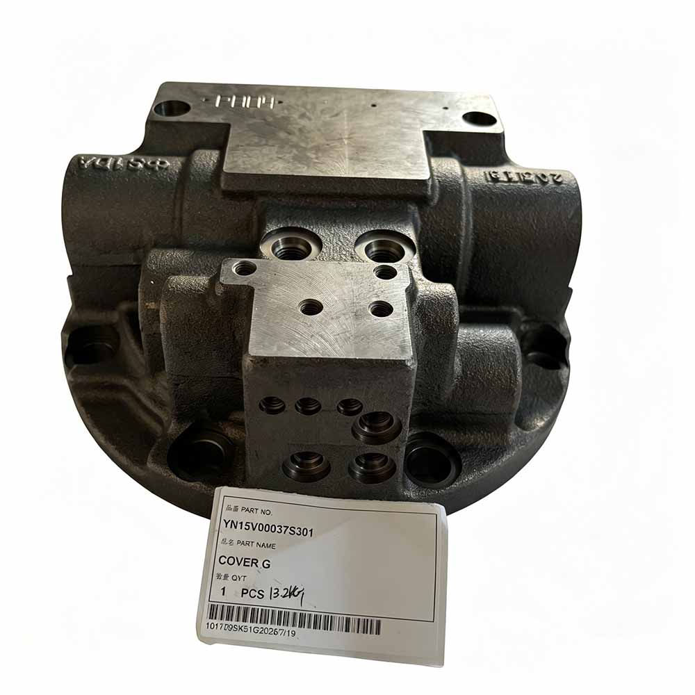Heavy-duty metal hydraulic valve cover with part number YN15V00037S301
