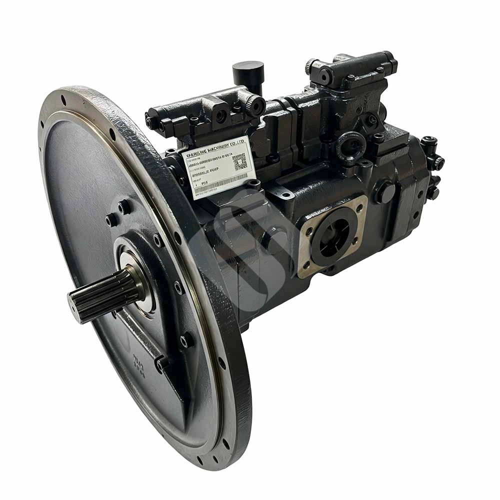 Genuine 400914-00520E 400914-01067A Hydraulic Pump for Doosan DX220LC Industrial black hydraulic piston pump for heavy machinery on a white background