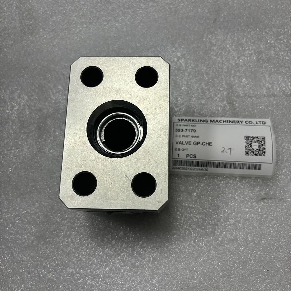 VALVE GP-CHECK, 353‑7179, 3537179, Cat wheel loader valve, Caterpillar hydraulic check valve, Cat 982 XE parts, Cat 982M valve, Cat 980 valve, D10T2 tractor valve, Caterpillar OEM valve, aftermarket Cat valve.