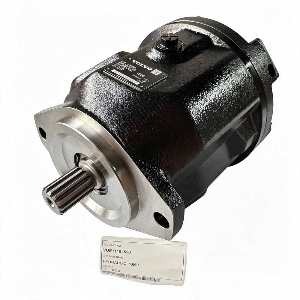 Volvo VOE11194650 hydraulic pump for heavy machinery on white background