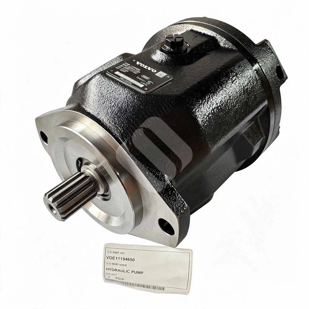 Genuine VOE11194650 Hydraulic Pump for Volvo A35E Articulated Haulers Volvo VOE11194650 hydraulic pump for heavy machinery on white background