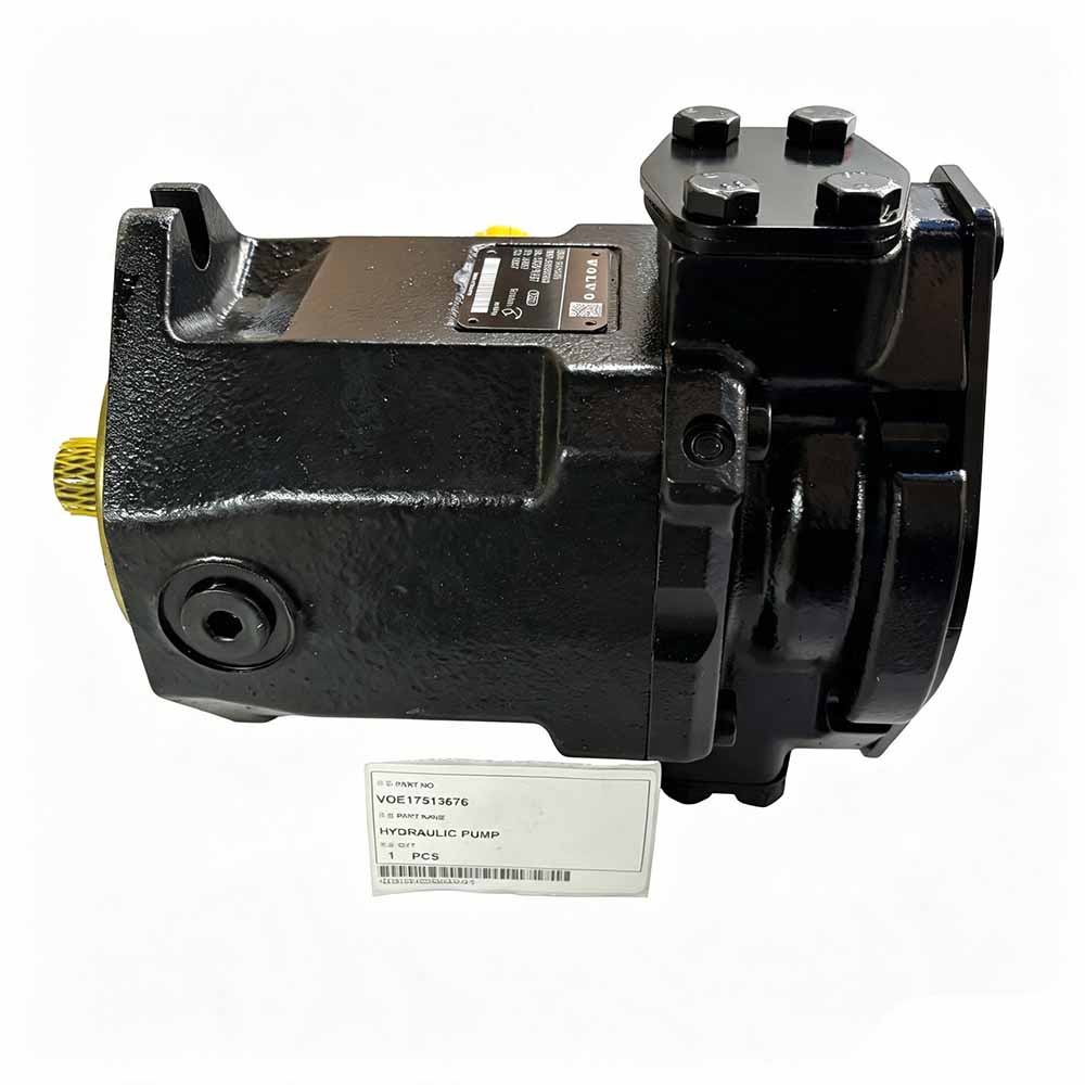 Volvo VOE17513676 hydraulic pump for heavy machinery on a white background