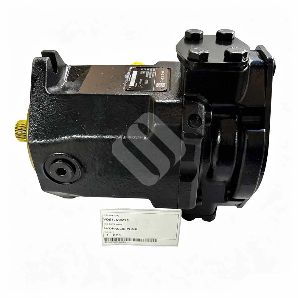 Genuine VOE17513676 Hydraulic Pump for Volvo A40G Articulated Hauler Volvo VOE17513676 hydraulic pump for heavy machinery on a white background