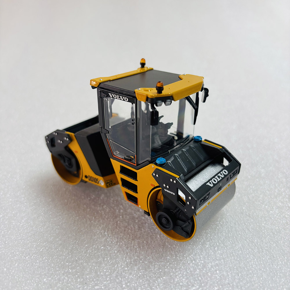Volvo DD105 die-cast compactor model metal alloy double drum roller with articulated steering