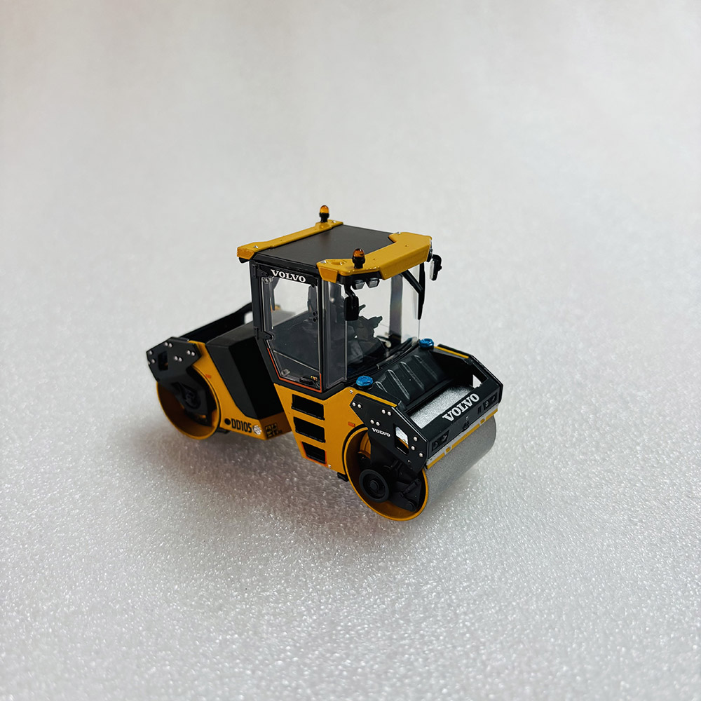 Volvo DD105 die-cast compactor model metal alloy double drum roller with articulated steering