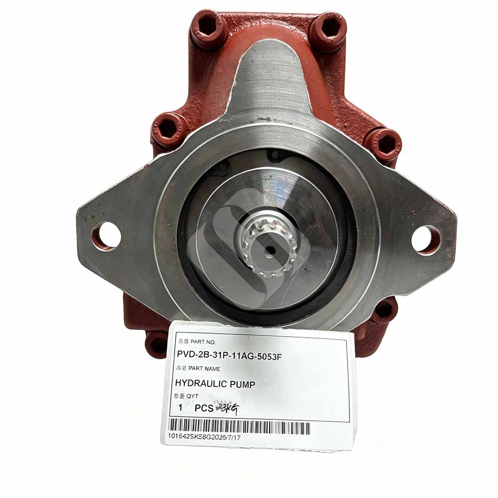 Genuine PVD-2B-31P-11AG-5053F Hydraulic Pump for JCB 8030 & JS8030 Industrial hydraulic pump with red housing and metal flange