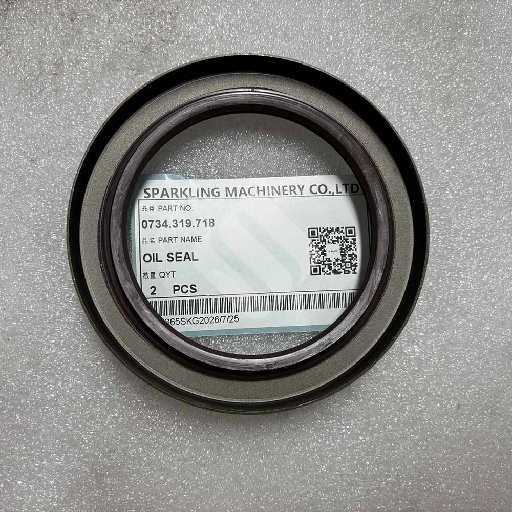 Genuine ZF 0734.319.718 Heavy Equipment Shaft Oil Seal Heavy-duty-elastomer-sealing-lip-and-spring-on-ZF-0734.319.718