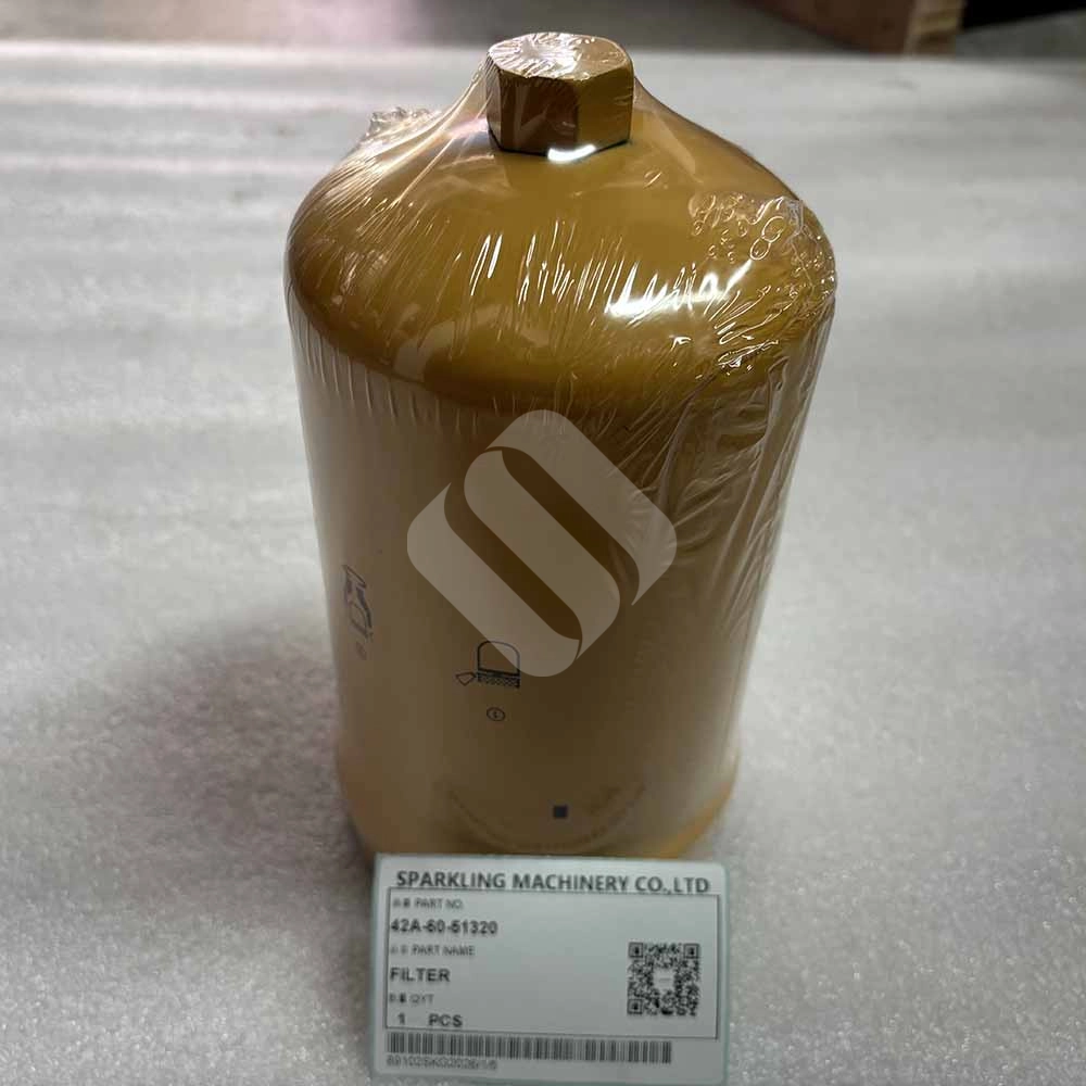 Genuine 42A-60-51320 Hydraulic Filter for Komatsu WA30-6, WA60-6 & Hitachi ZW310 42A-60-51320-heavy-duty-filtration-unit-side-view