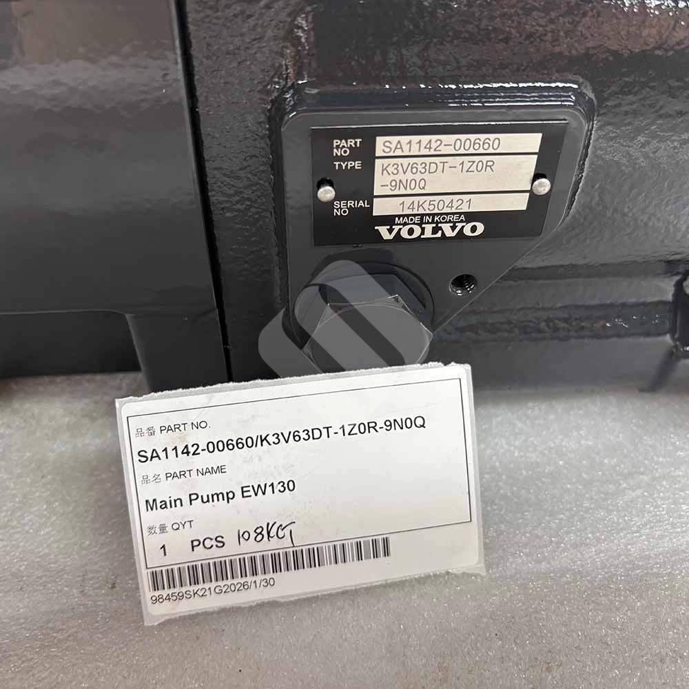 SA1142-00660 Main Hydraulic Pump for Volvo EW130 Kawasaki K3V63DT-1Z0R-9N0Q SA1142-00660-main-hydraulic-pump-for-Volvo-EW130