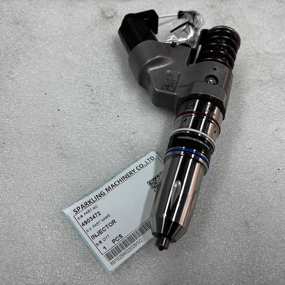 4903472 Fuel Injector for Cummins M11 Celect & Hyundai R455LC-7 4903472-electronic-fuel-injector-assembly-side-view
