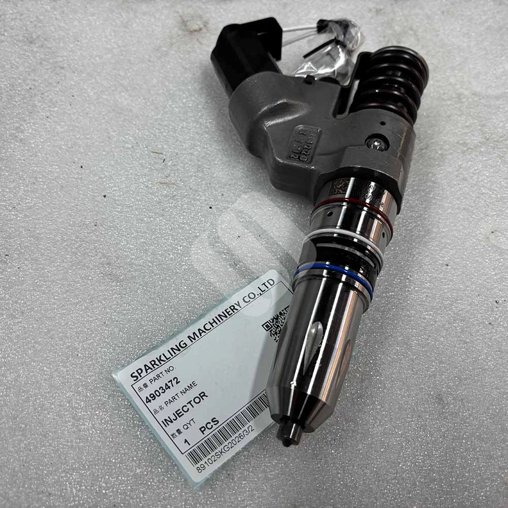 4903472 Fuel Injector for Cummins M11 Celect & Hyundai R455LC-7 4903472-electronic-fuel-injector-assembly-side-view
