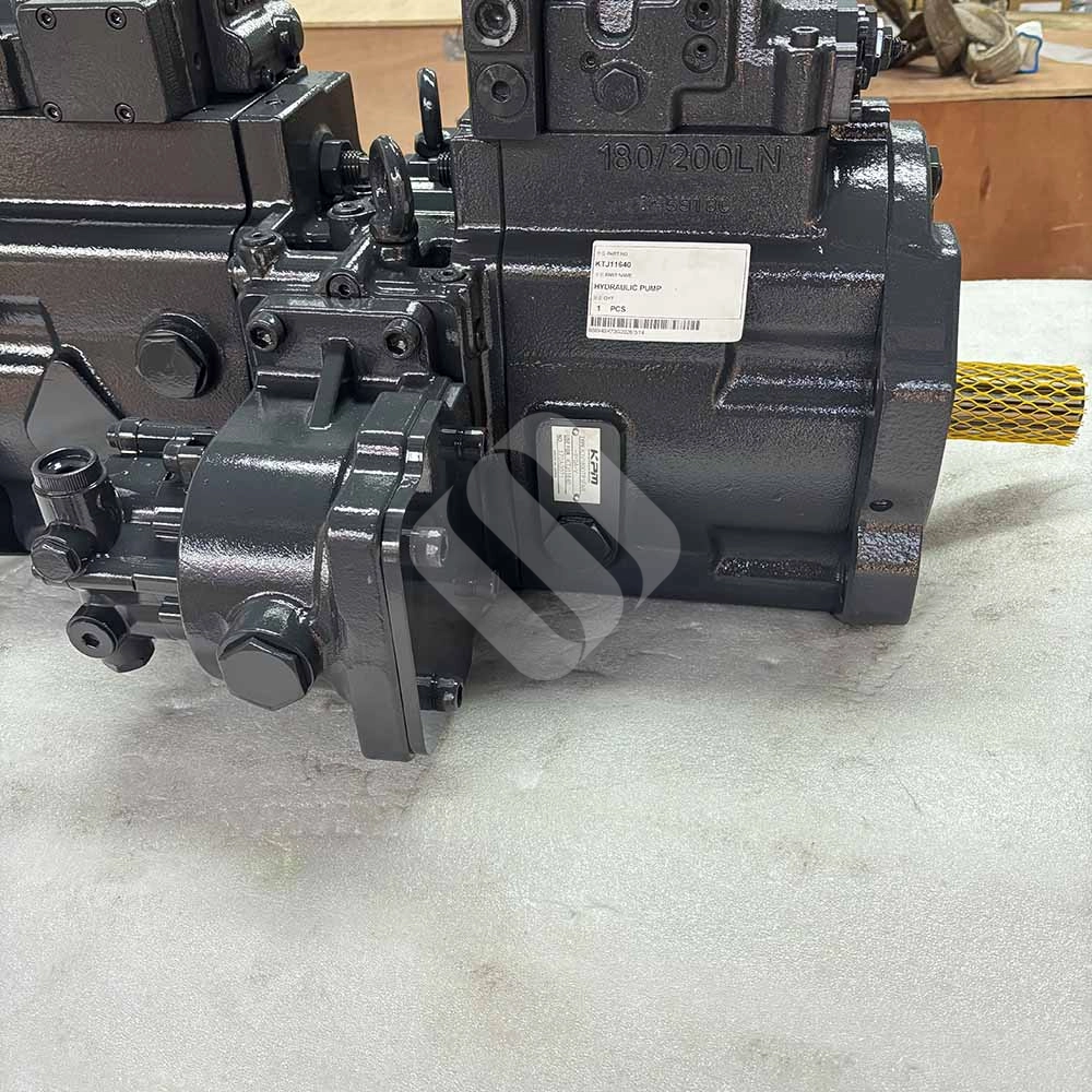 KTJ11640 Main Hydraulic Pump for Case CX450B and CX470B Excavators KTJ11640-pump-side-view-showing-control-valves-and-ports