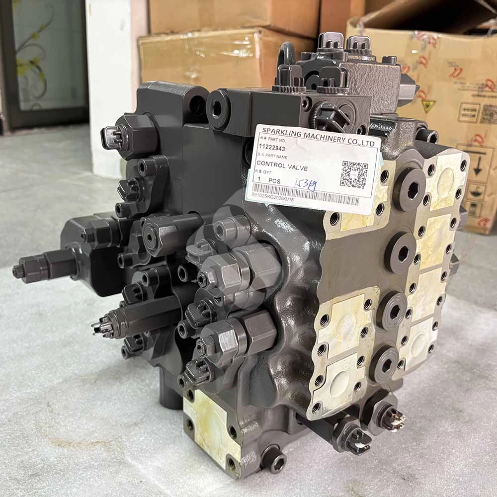 11222943 Main Control Valve for Volvo EC210, EC210B, EC210B LC 11222943-multi-spool-hydraulic-valve-side-view