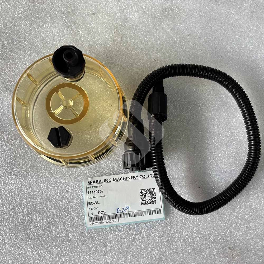 11110737 Fuel Water Separator Bowl for Volvo EC180, EC210B, EC220 Volvo-EC220-crawler-excavator-fuel-filter-sediment-bowl-11110737