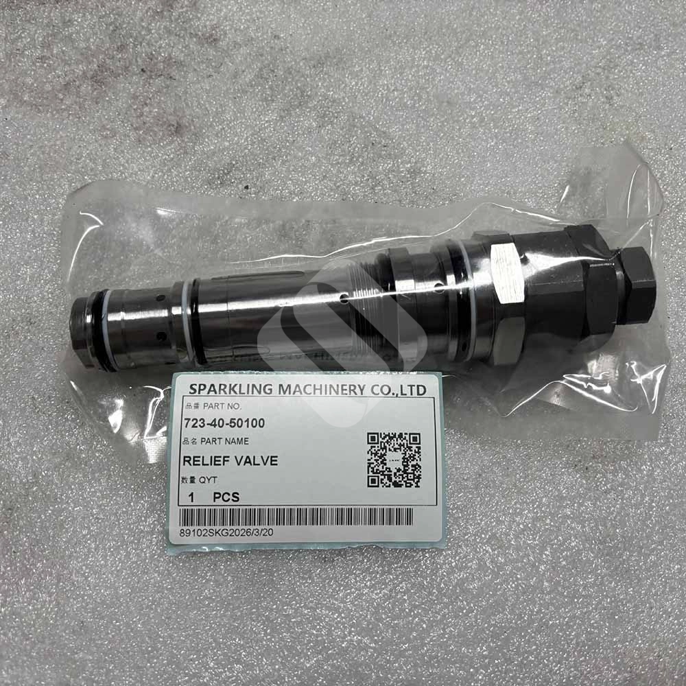 723-40-50100 Main Relief Valve for Komatsu PC200-6, PC200LC-6, PC210-6 Komatsu-excavator-main-control-valve-relief-723-40-50100