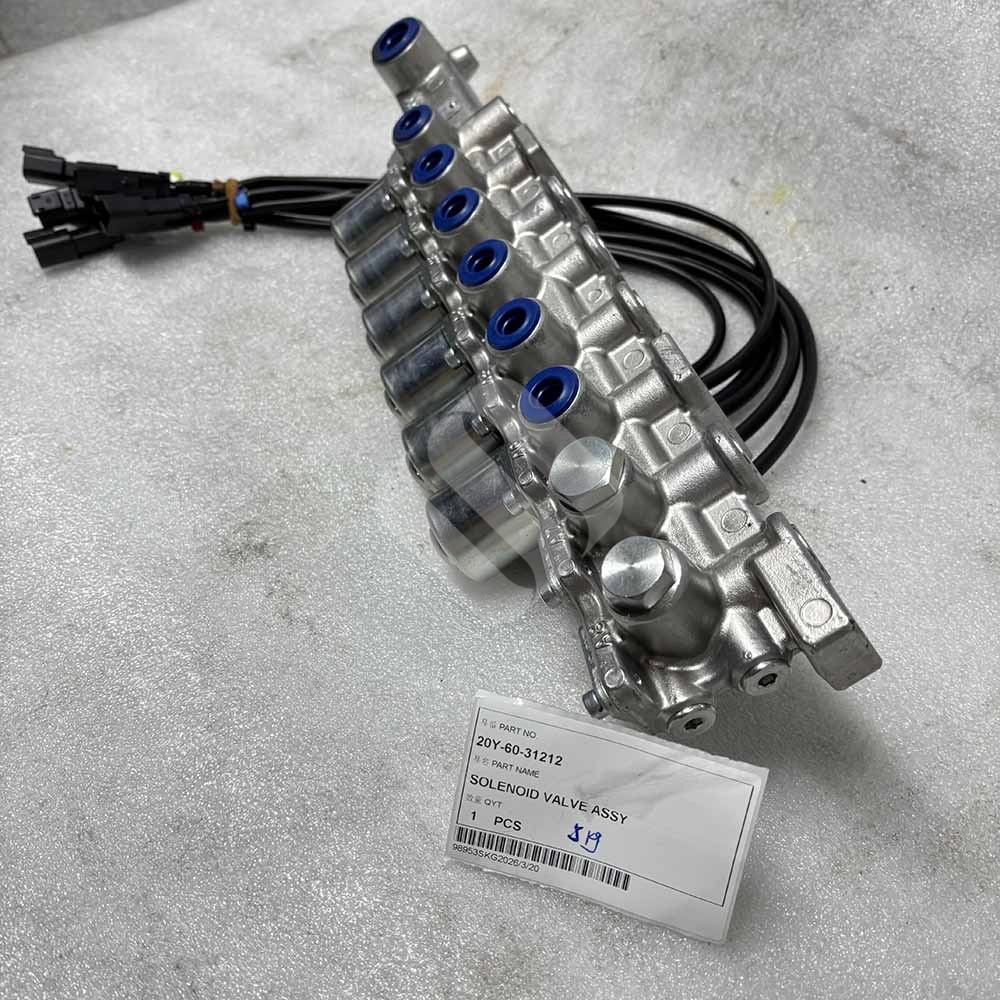 20Y-60-31212 Solenoid Valve Assembly for Komatsu PC200-7, PC210-7, PC220-7 Replacement-solenoid-valve-20Y-60-31212-Komatsu-PC220-7
