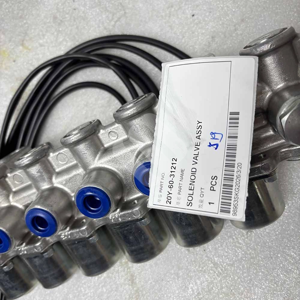 20Y-60-31212 Solenoid Valve Assembly for Komatsu PC200-7, PC210-7, PC220-7 20Y-60-31212-solenoid-valve-assembly-for-Komatsu-PC200-7