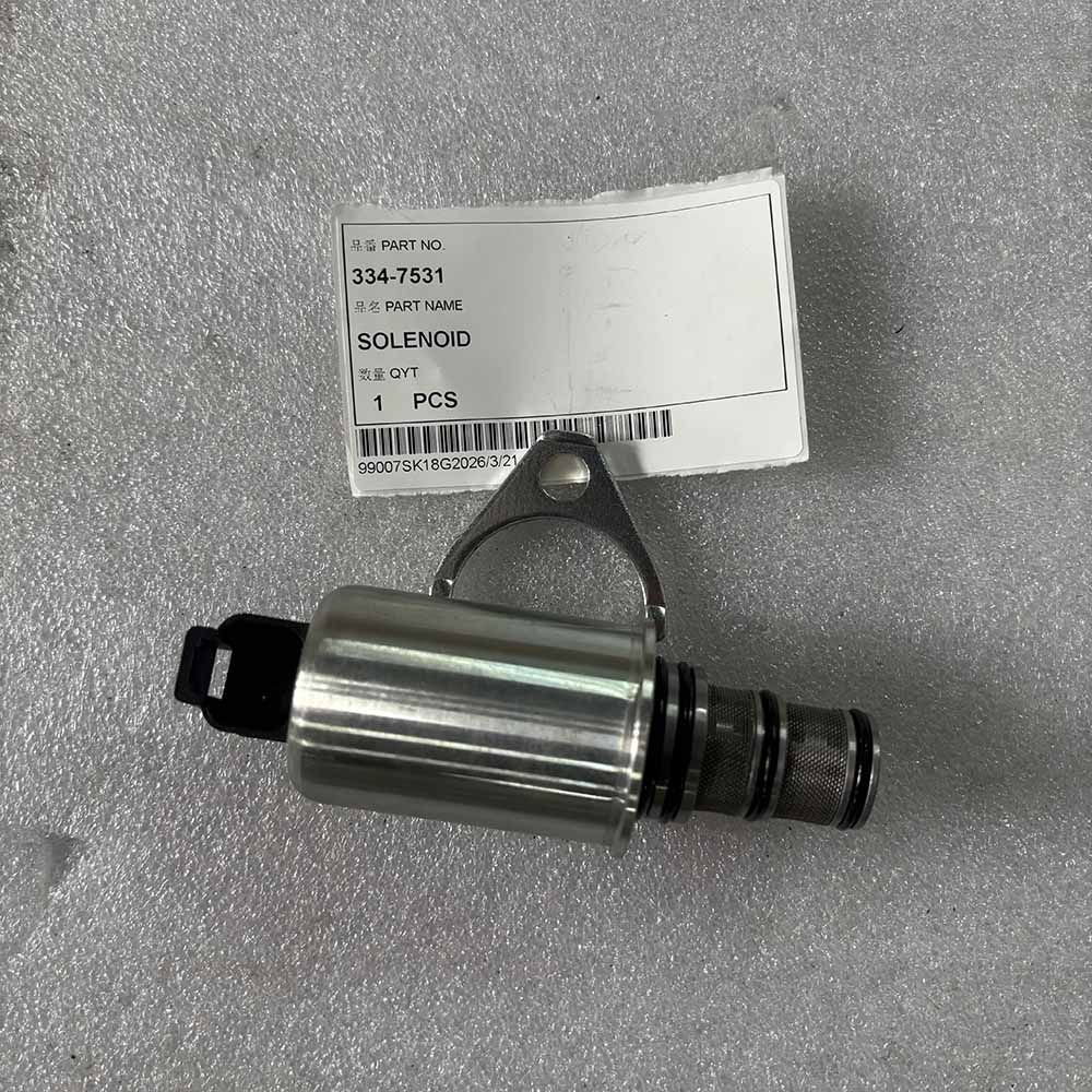 Metal solenoid valve part 334-7531 for machinery.