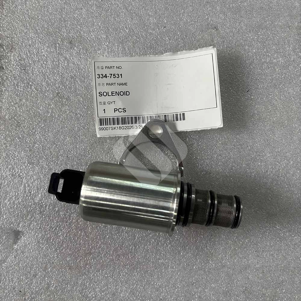 334-7531 Solenoid Valve Assembly (12V) for Cat C3.6 and C4.4 Engines Metal solenoid valve part 334-7531 for machinery.