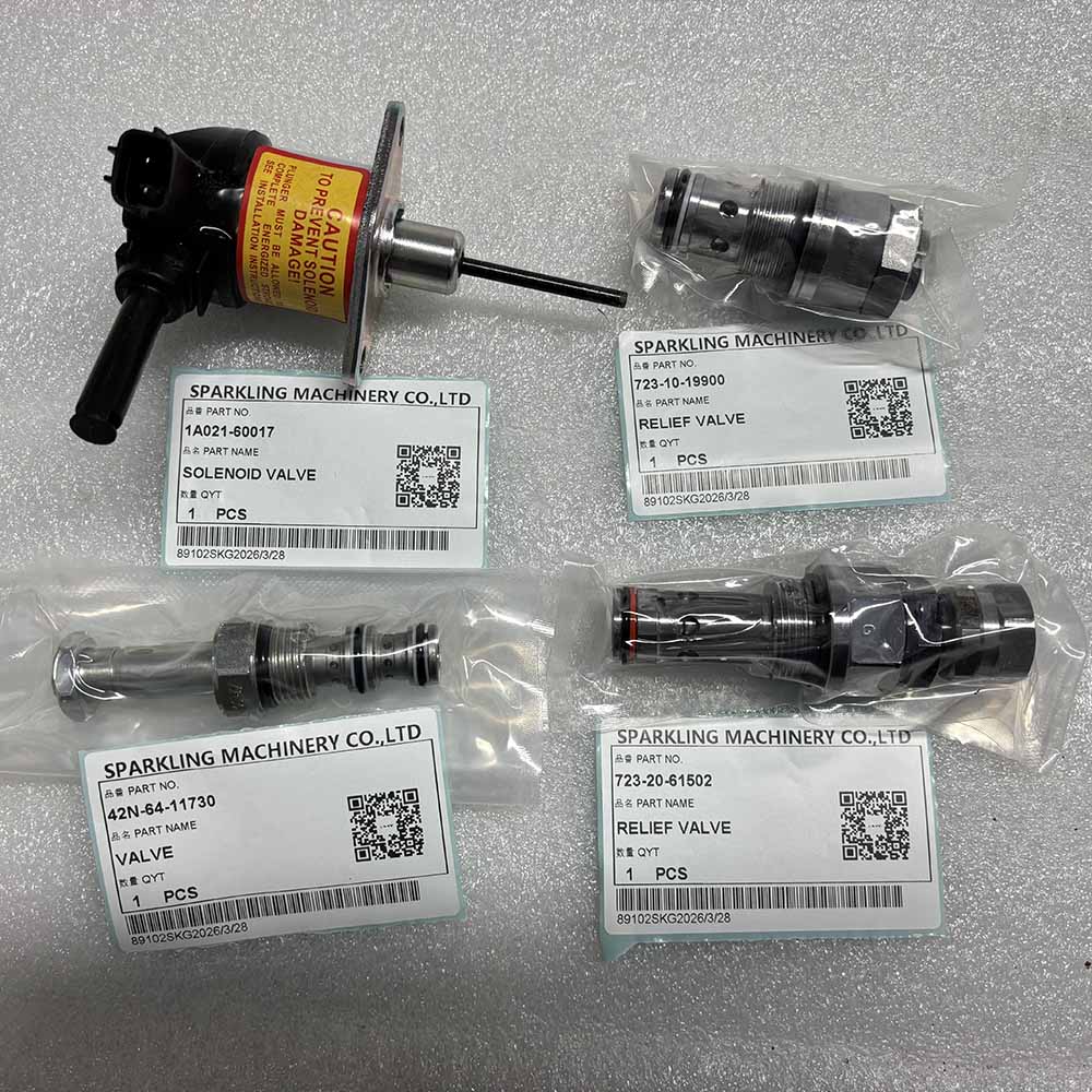 Four industrial valves and solenoids from Sparkling Machinery Co., Ltd.