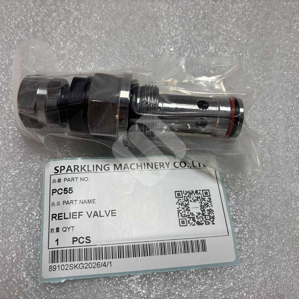 PC55 Main Relief Valve for Komatsu PC55MR-2, PC55MR-3, PC55MR-5 Excavators Komatsu-mini-excavator-hydraulic-system-safety-valve-PC55