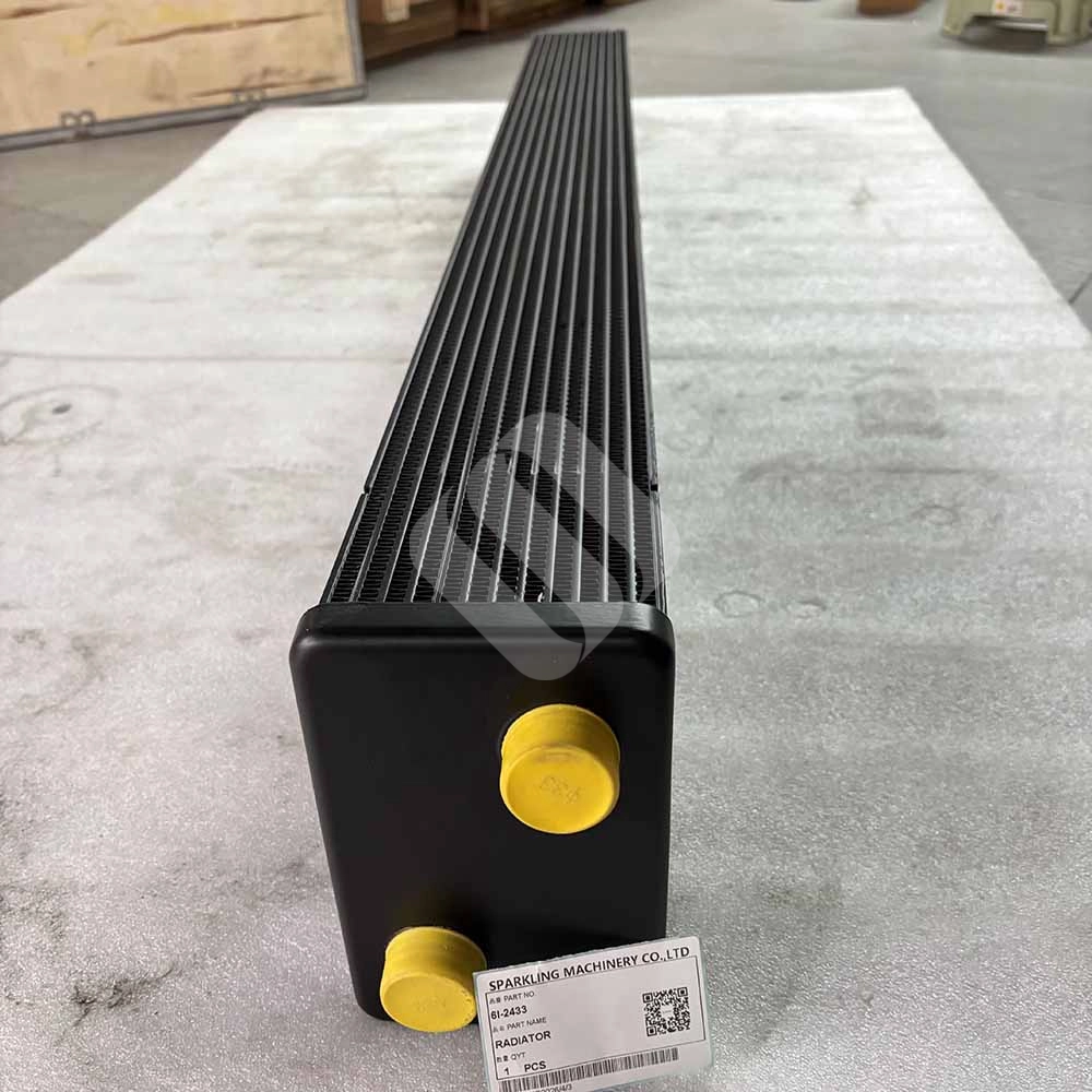 6I-2433 Engine Radiator Core for Caterpillar D8N, D8R, D9N, D9R 6I2433-Caterpillar-replacement-radiator-assembly-side-view