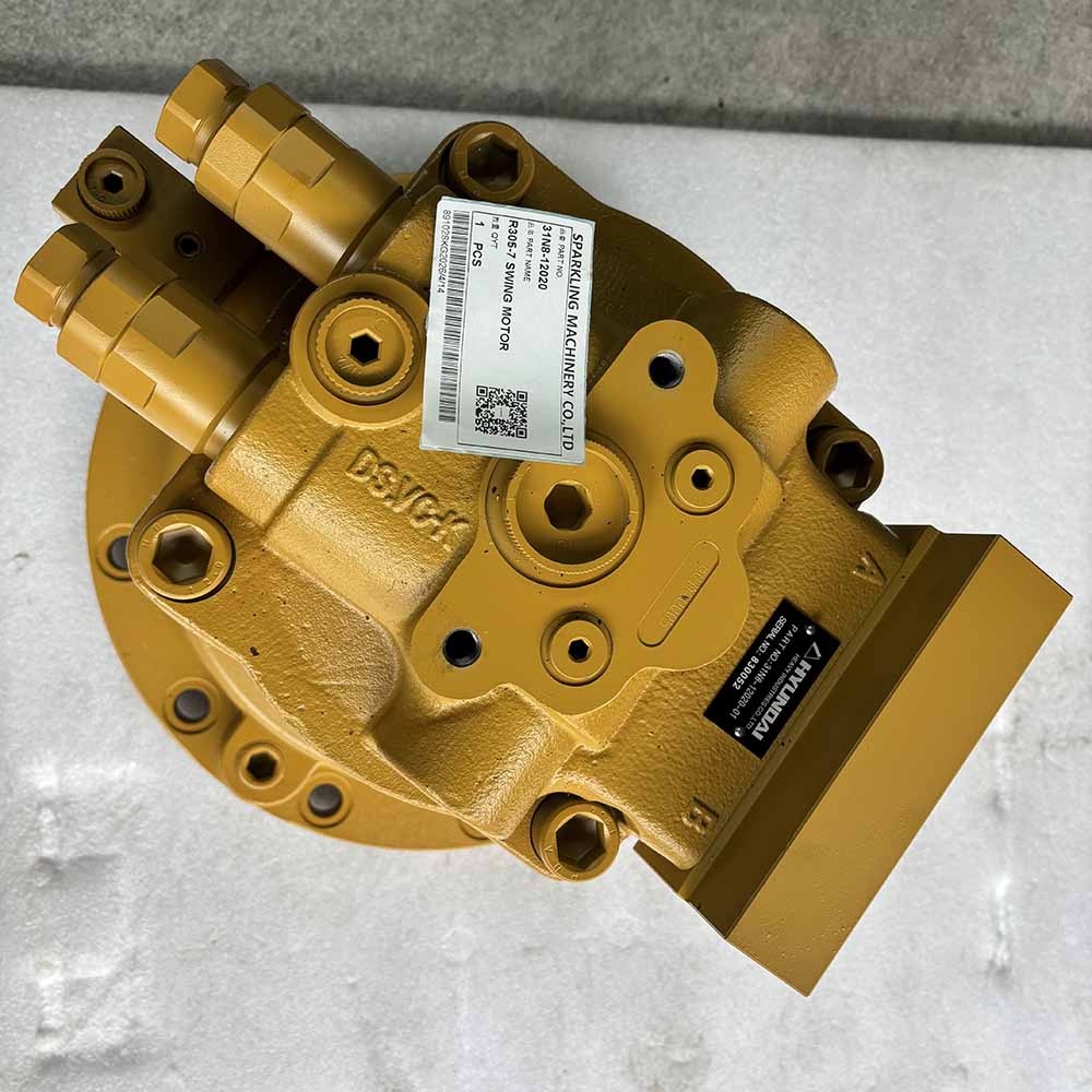 Hyundai 31N8-12020 R305-7 swing motor for heavy machinery, yellow industrial part