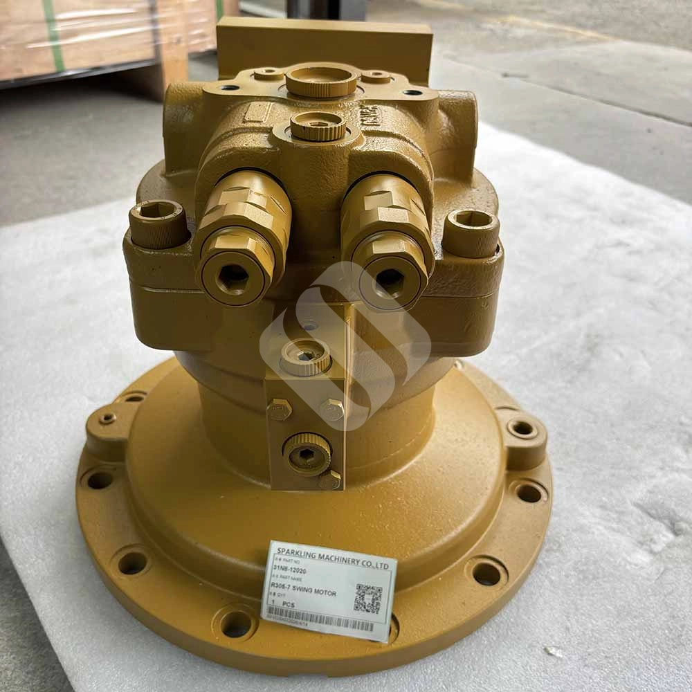 31N8-12020 Hydraulic Swing Motor Assembly for Hyundai R300LC-7, R305LC-7 Yellow industrial 31N8-12020 hydraulic swing motor for heavy machinery