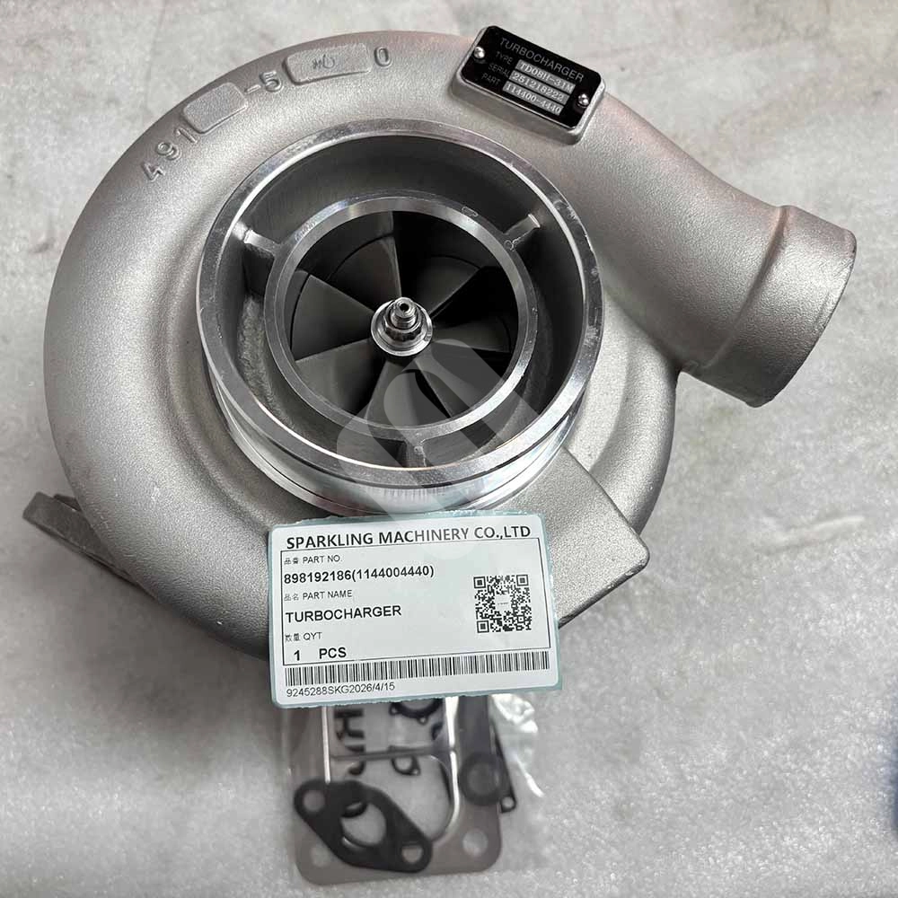 898192186 (1144004440) Turbocharger for Isuzu 6WG1, 6WG1X Engines Isuzu-6-cylinder-15.6L-diesel-turbo-898192186-exhaust-inlet-view