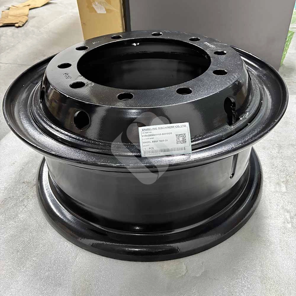 81E4-20080 Wheel Assembly (10.00-20) for Hyundai R170W-7, R140W-9 81E420080-replacement-rim-1000-20-for-Hyundai-Robex