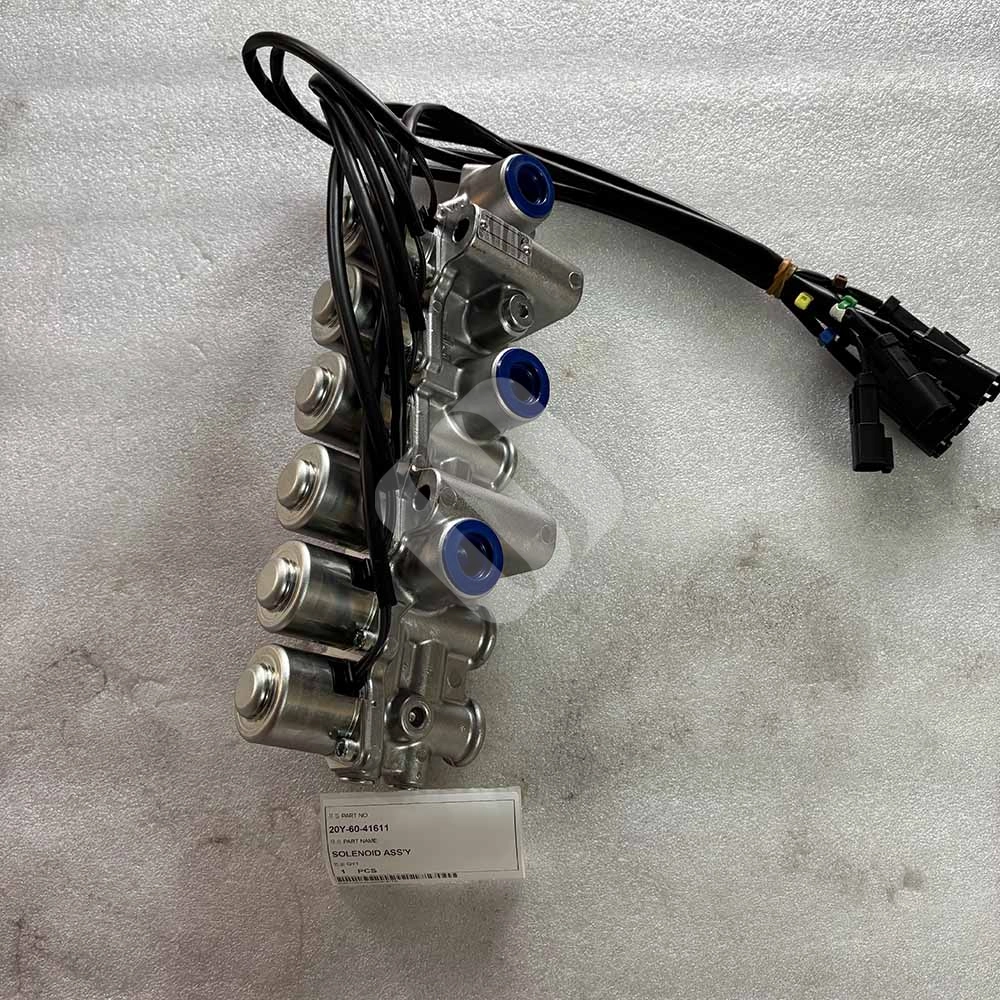 24V DC 20Y-60-41611 Solenoid Assembly for Komatsu PC200-8, PC210-8 Komatsu-Dash-8-series-hydraulic-pump-solenoid-valve-20Y-60-41611