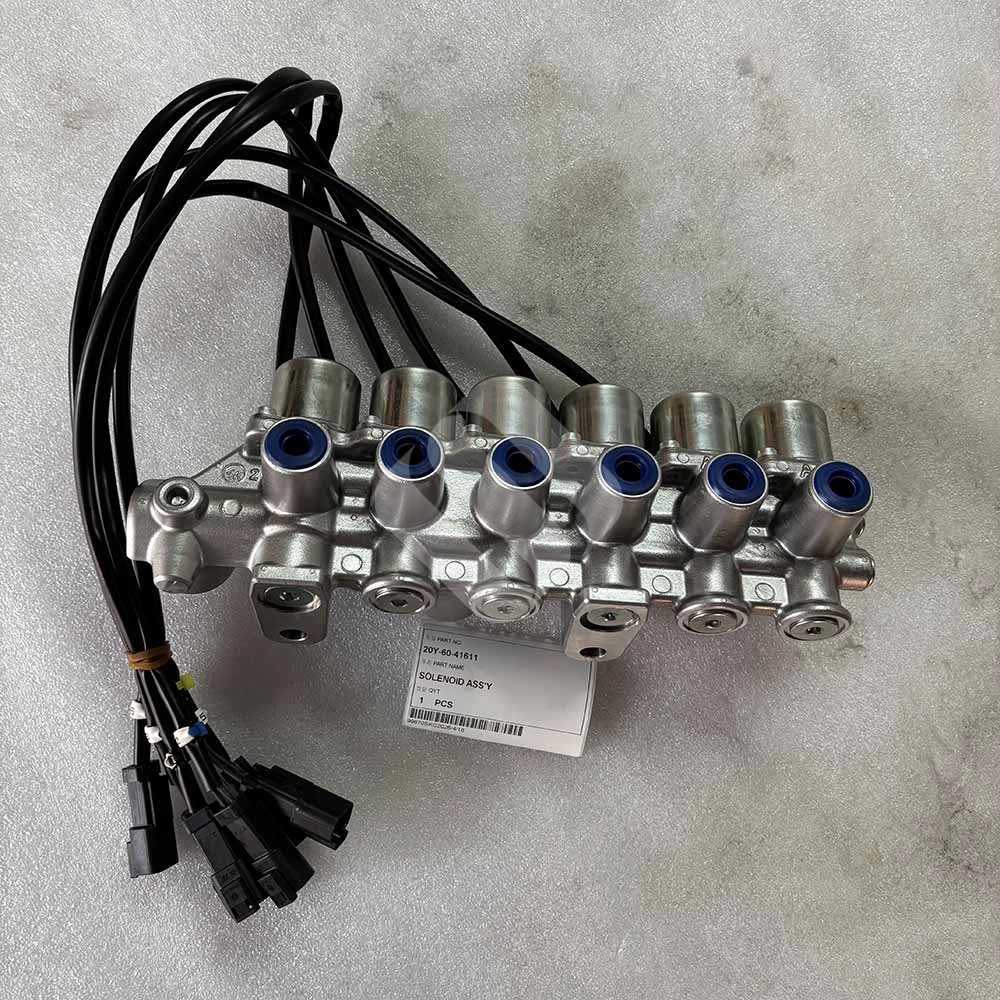 24V DC 20Y-60-41611 Solenoid Assembly for Komatsu PC200-8, PC210-8 Heavy-duty-24V-excavator-solenoid-20Y-60-41611-top-view
