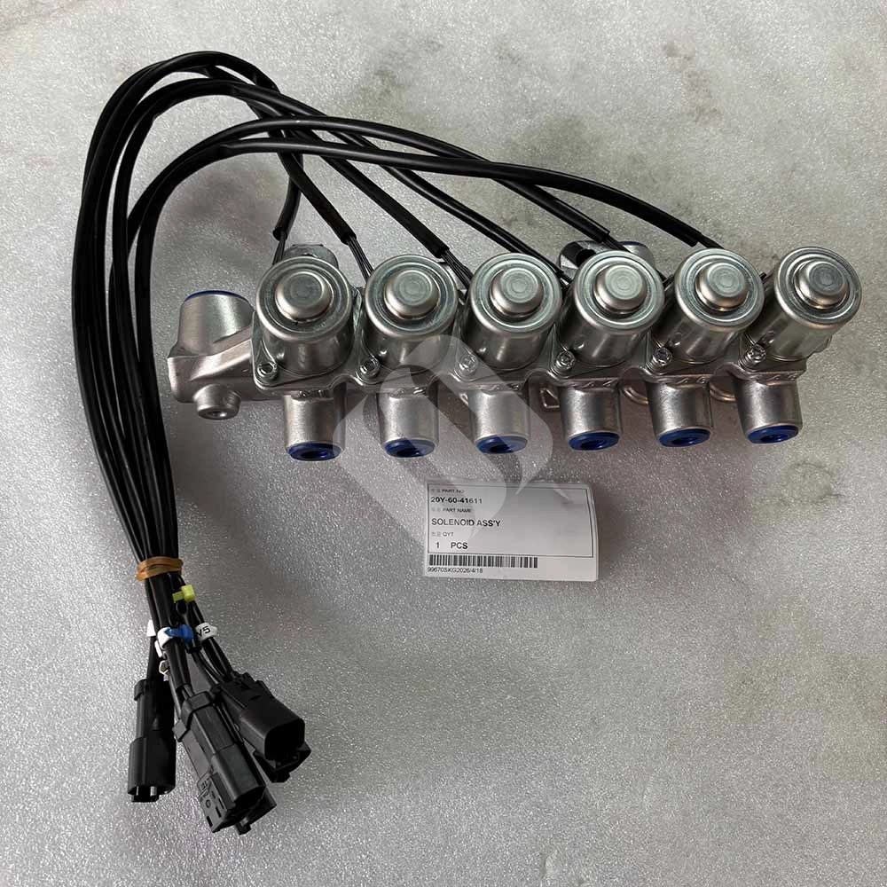 24V DC 20Y-60-41611 Solenoid Assembly for Komatsu PC200-8, PC210-8 20Y-60-41611-24V-DC-solenoid-assembly-for-Komatsu-PC200-8