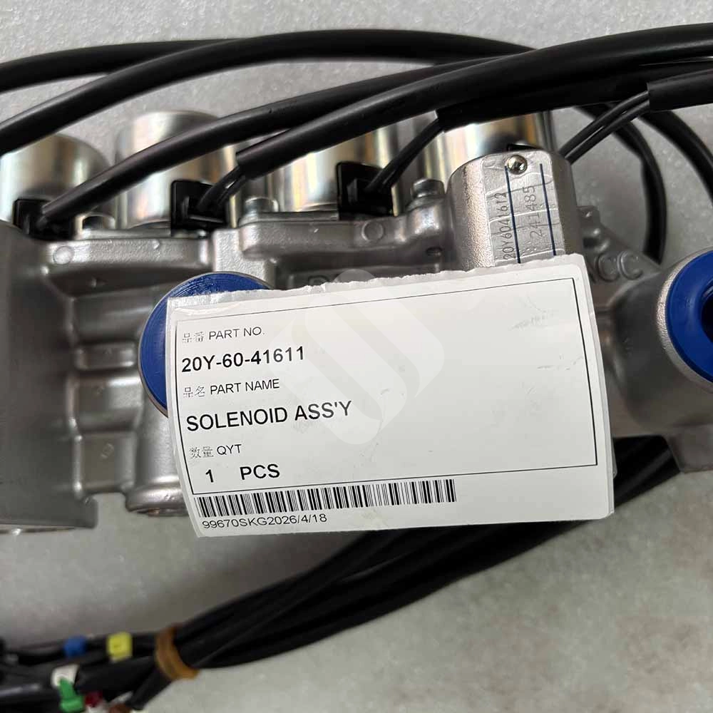 24V DC 20Y-60-41611 Solenoid Assembly for Komatsu PC200-8, PC210-8 Komatsu-Dash-8-series-hydraulic-pump-solenoid-valve-20Y-60-41611