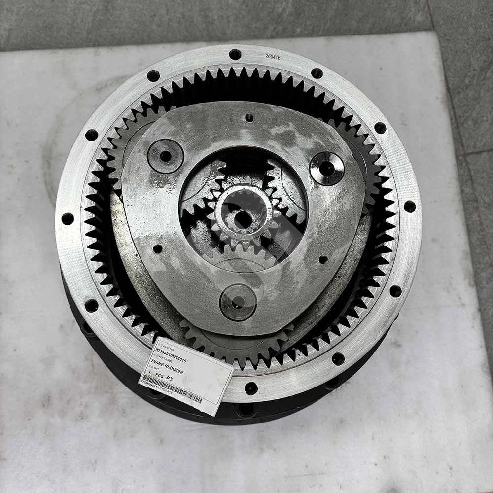 9236591 Swing Reducer Gearbox for Hitachi ZX330-3, ZX350-3, ZX350LC-3 9258610-planetary-swing-reducer-output-pinion-gear-view