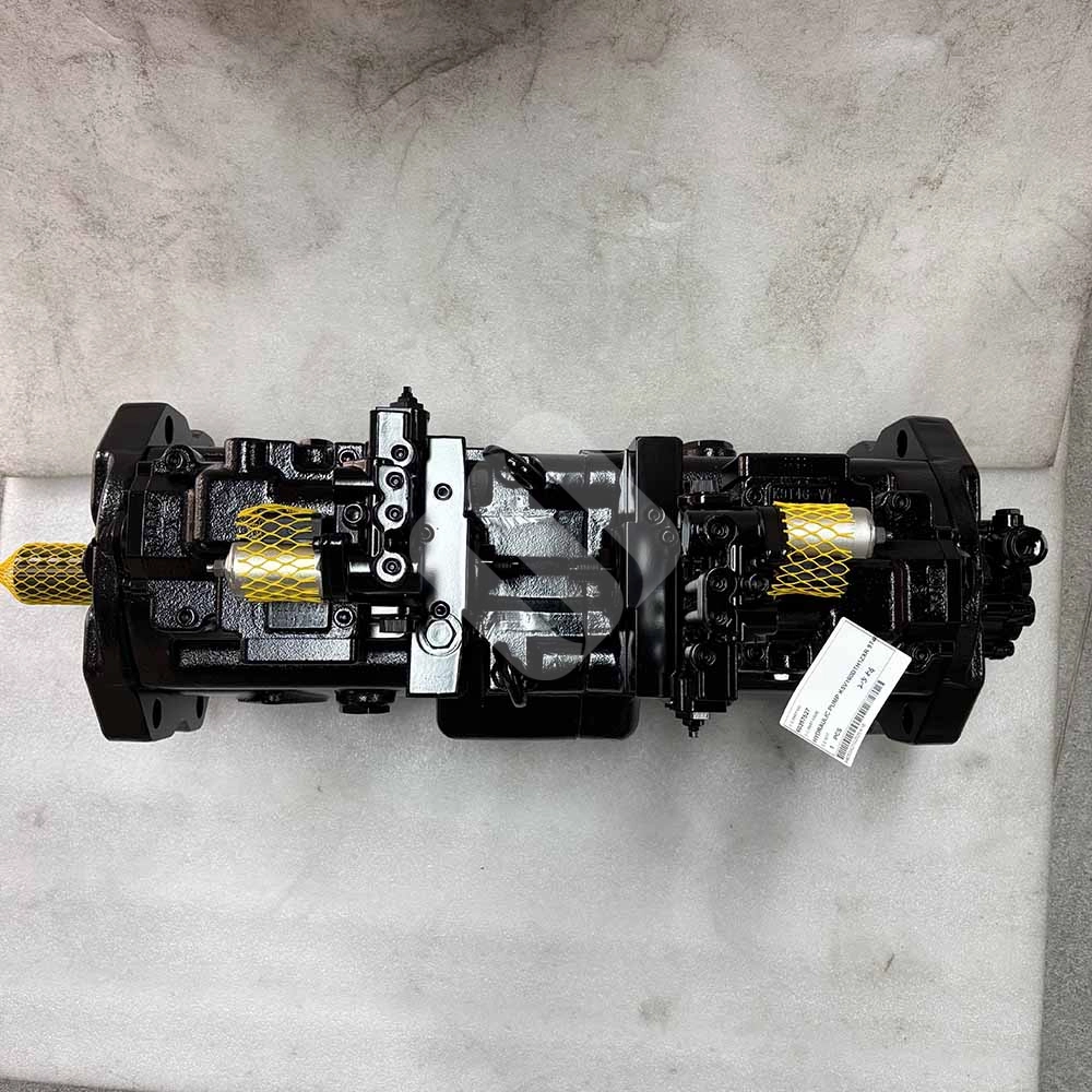 60357527 K5V160DTH1ZXR-9T46-BV Main Hydraulic Pump for Sany SY305, SY335, SY365C, SY375 A heavy-duty black industrial hydraulic pump on a grey background.